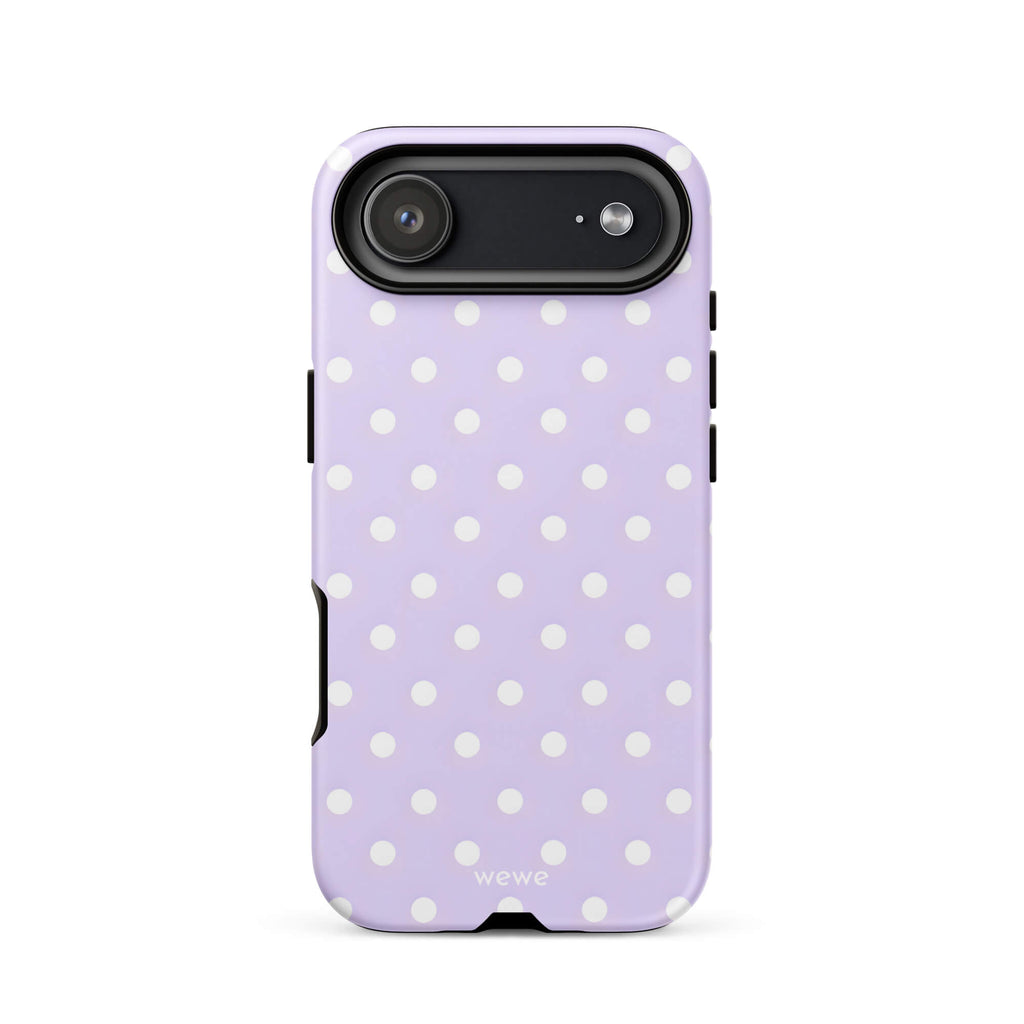 Custom purple polka dot iphone case 17 air romantic aesthetic.