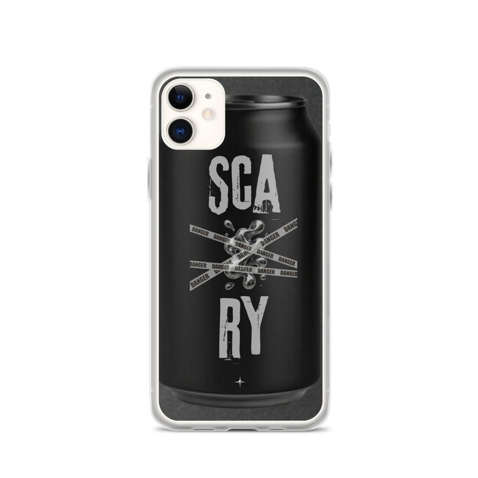 Rebel Press black clear iphone case 11 can inspired design streetwear minimal black edition case
