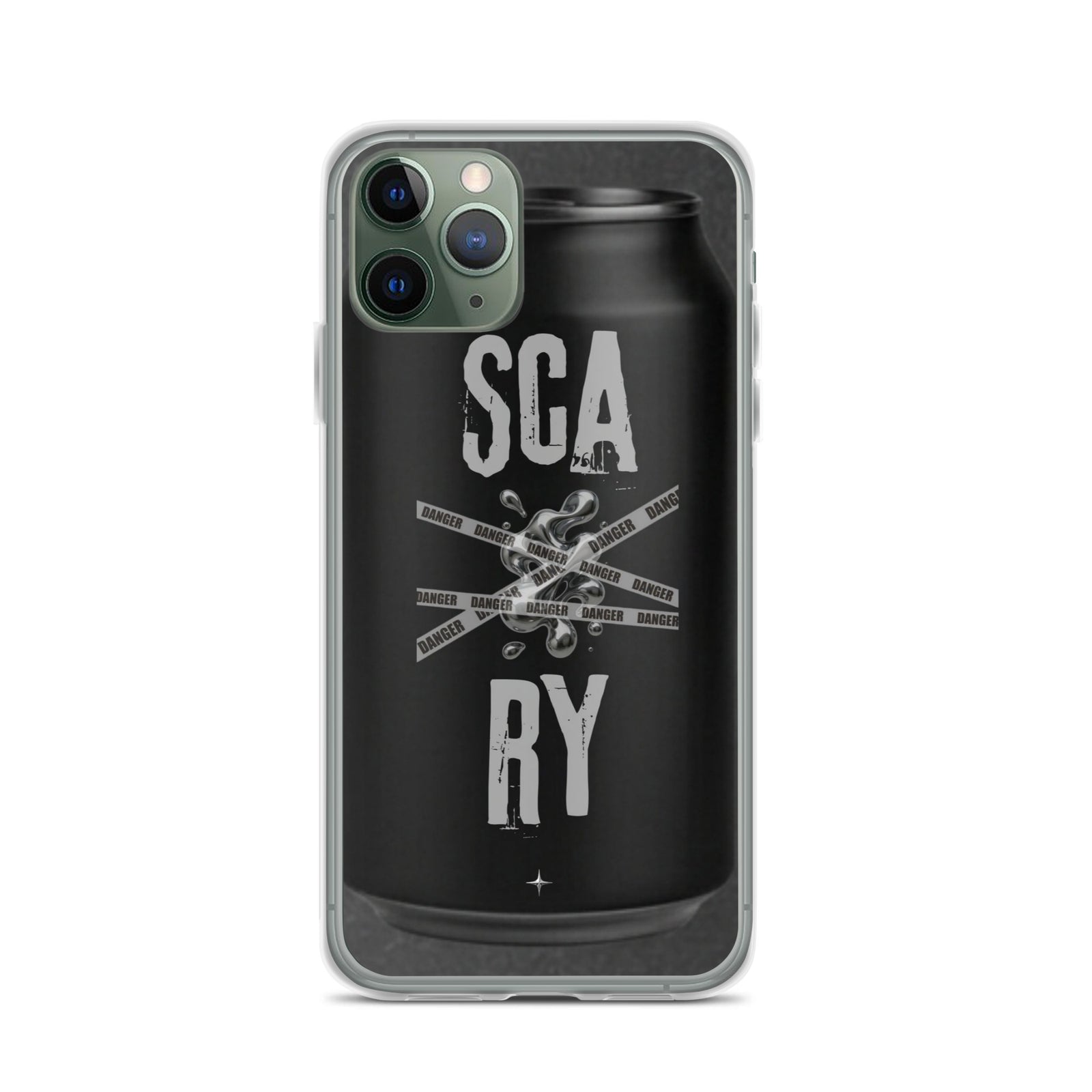 Rebel Press black clear iphone case 11 pro can inspired design streetwear minimal black edition case