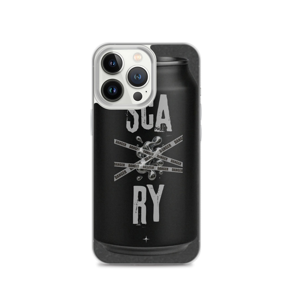 Rebel Press black clear iphone case 13 pro can inspired design streetwear minimal black edition case