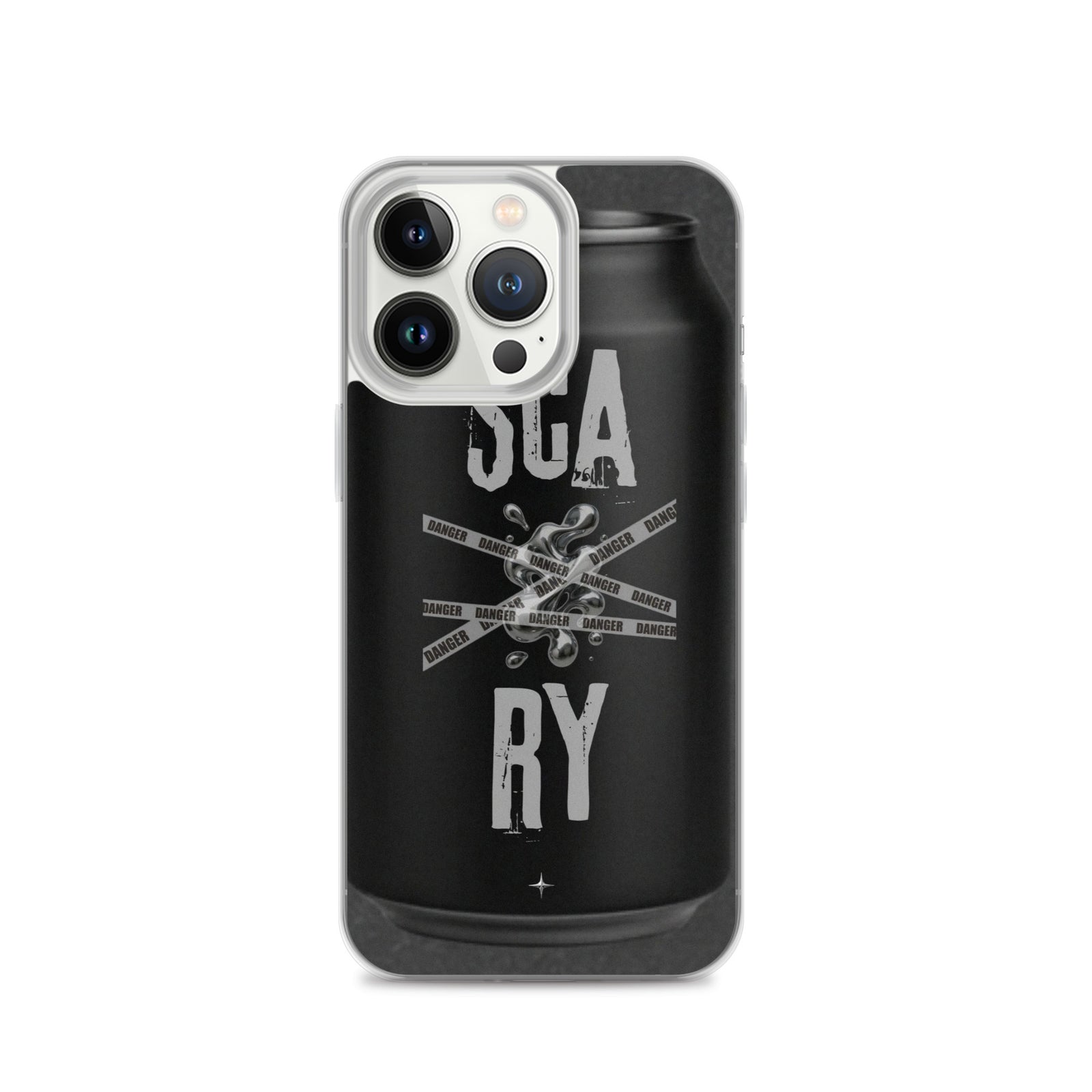 Rebel Press black clear iphone case 13 pro can inspired design streetwear minimal black edition case