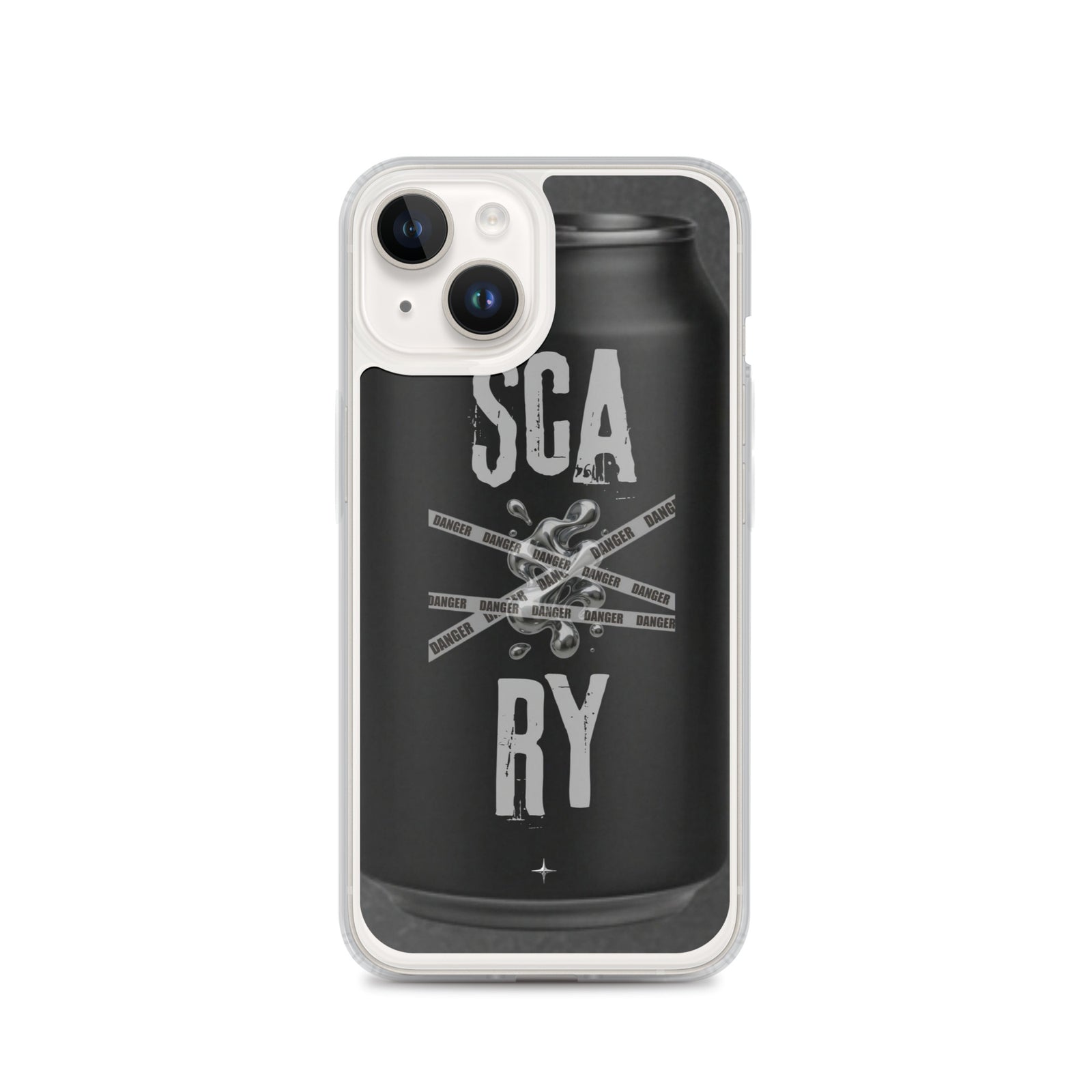 Rebel Press black clear iphone case 14 can inspired design streetwear minimal black edition case