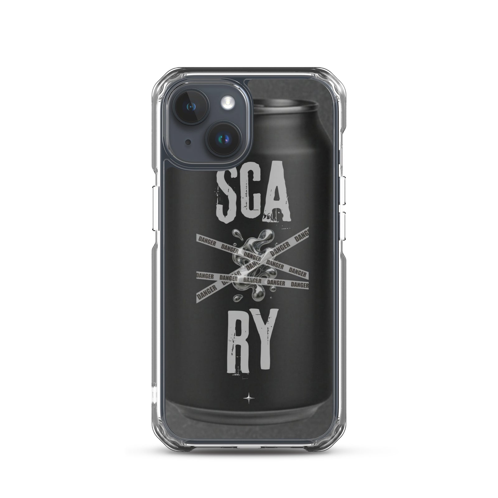 Rebel Press black clear iphone case 15 can inspired design streetwear minimal black edition case