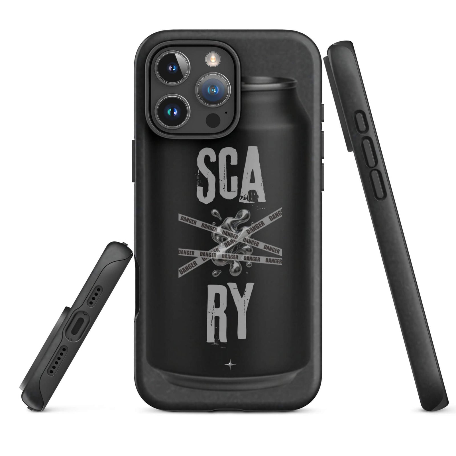 Rebel Press black tough iphone case 16 pro max can inspired design streetwear minimal black edition case