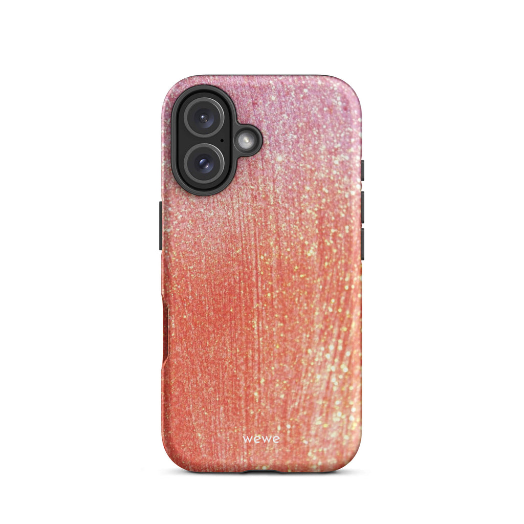 Custom sunset flecks iphone case 16 soft warm vibes.