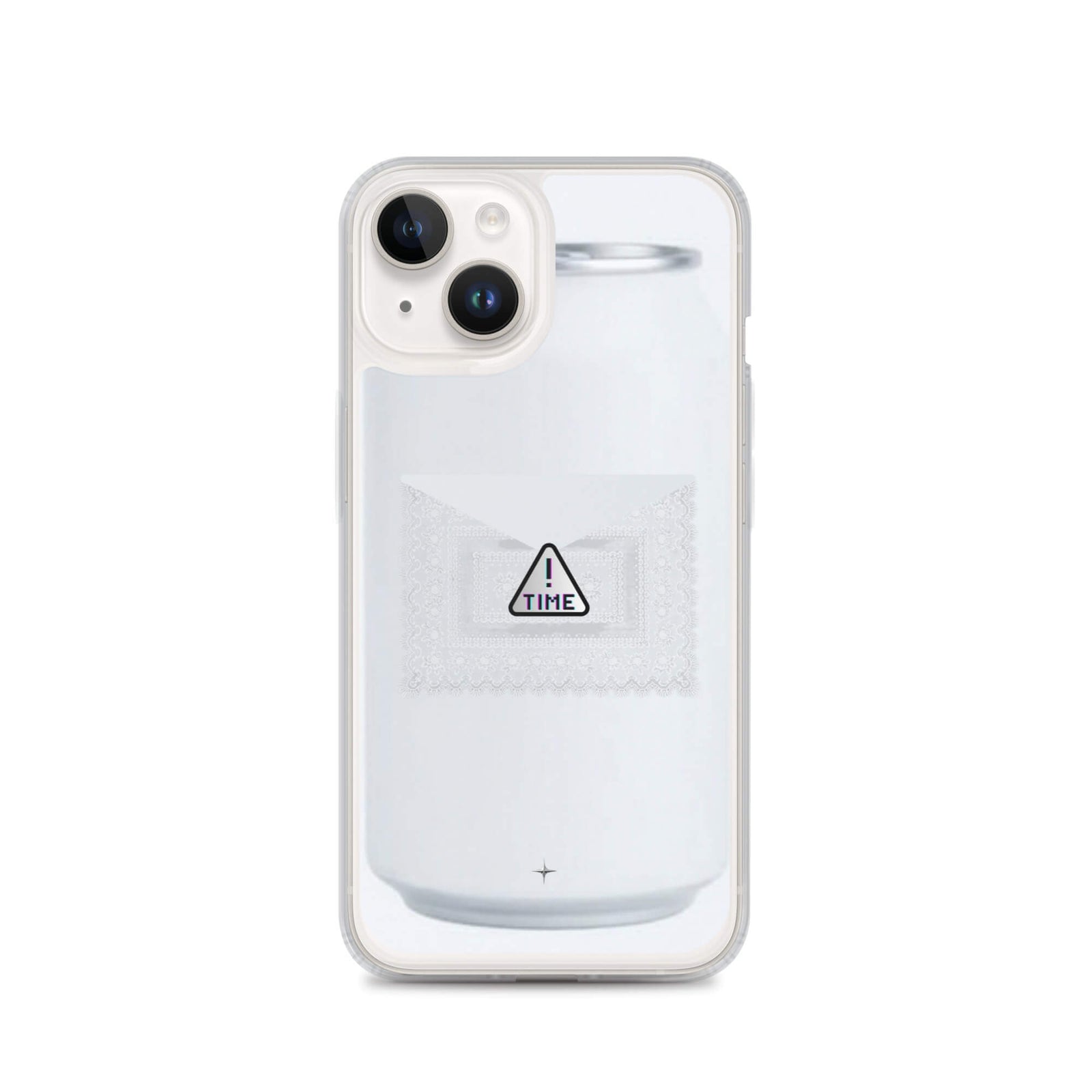 Silent Object white clear iphone 14 case clean minimal aesthetic simple modern case