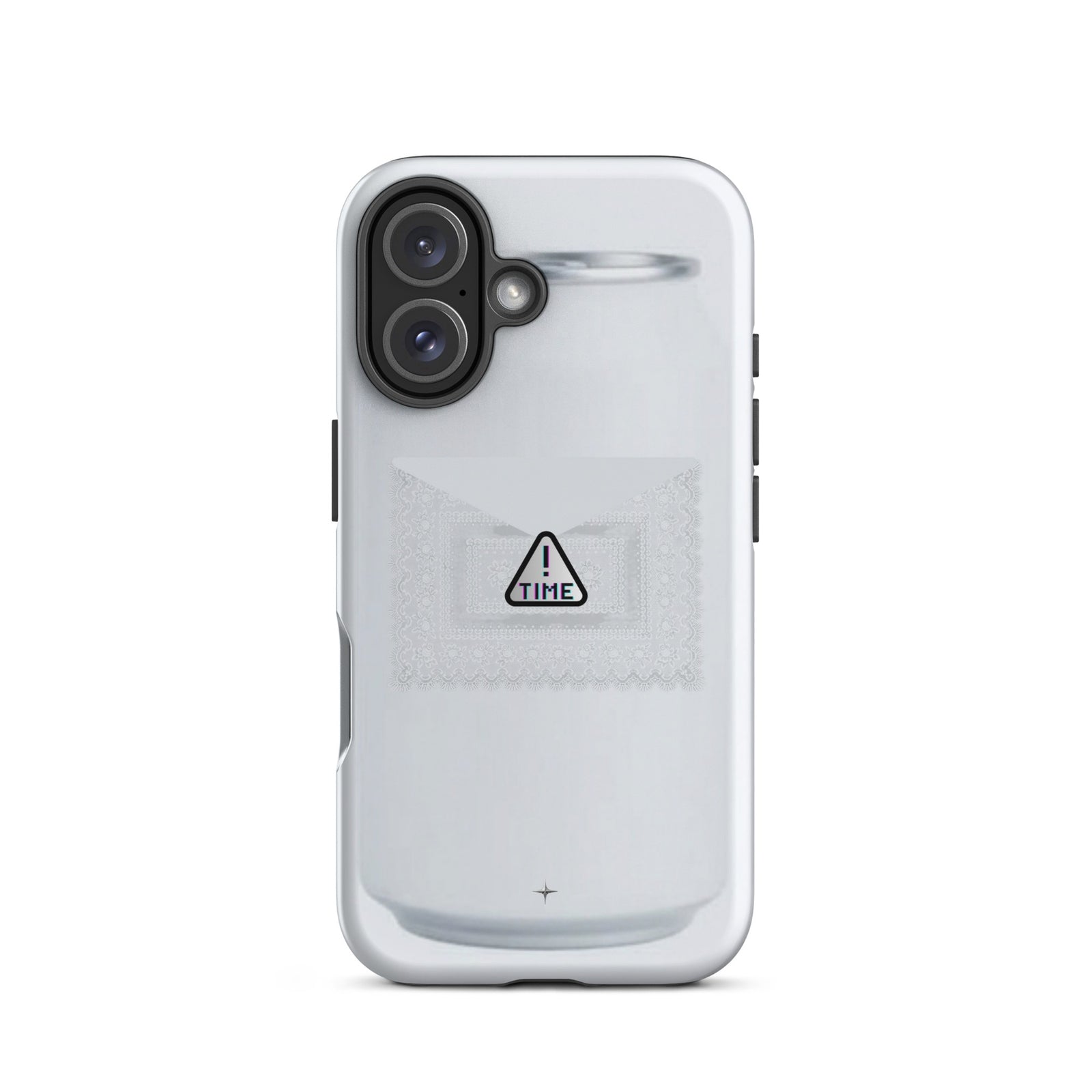 Silent Object white tough iphone 16  clean minimal aesthetic simple modern case ready gift
