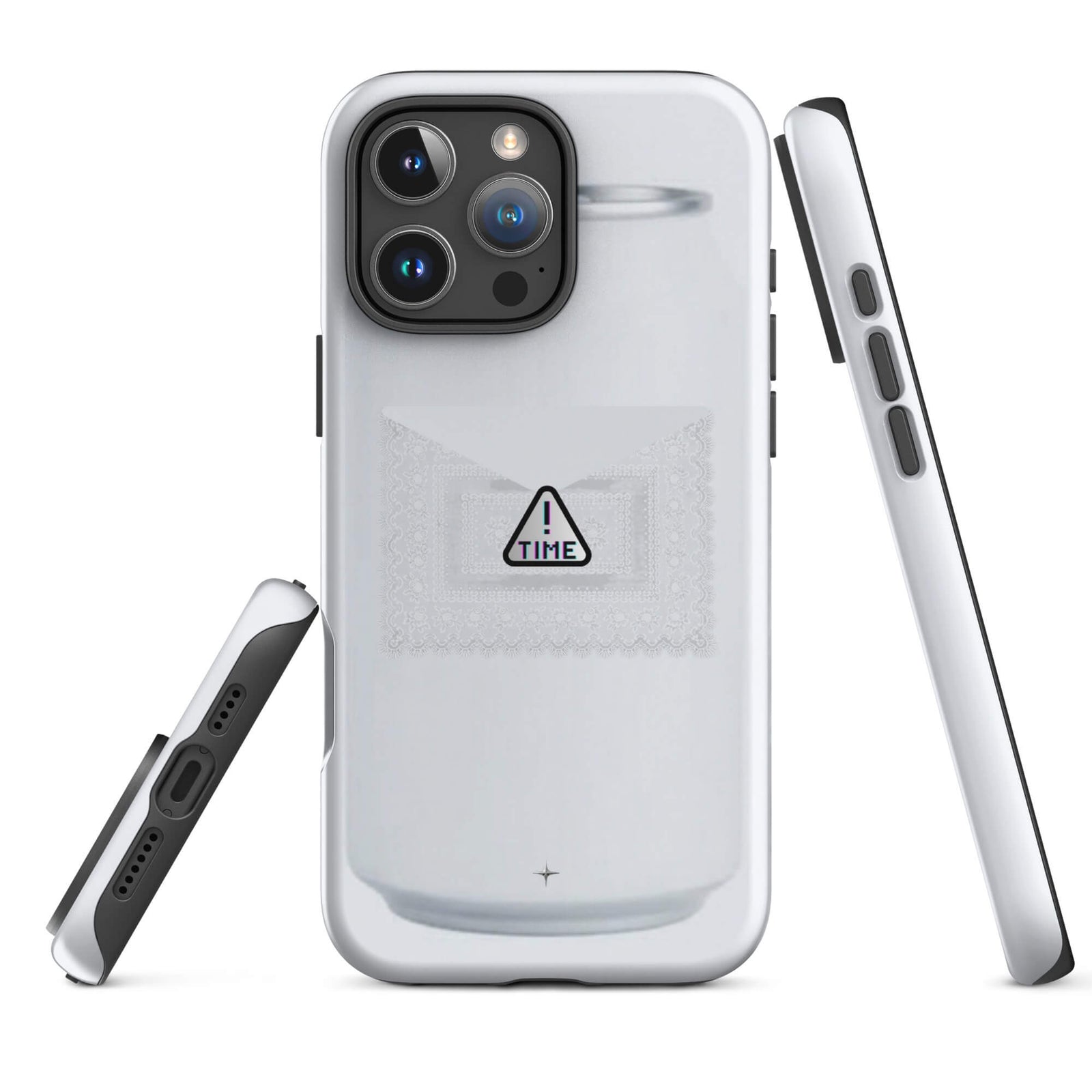 Silent Object white tough iphone 16 pro max case clean minimal aesthetic simple modern case