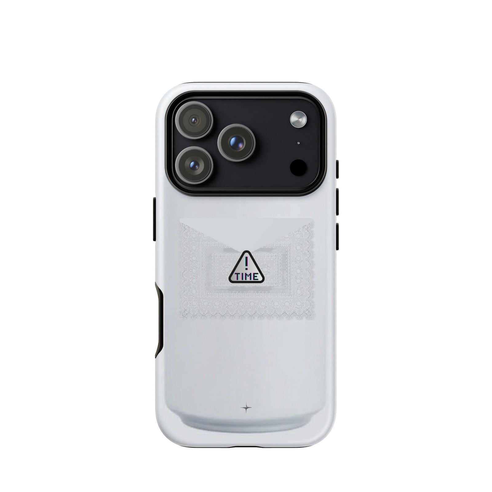 Silent Object white tough iphone 17 pro case clean minimal aesthetic simple modern case ready gift