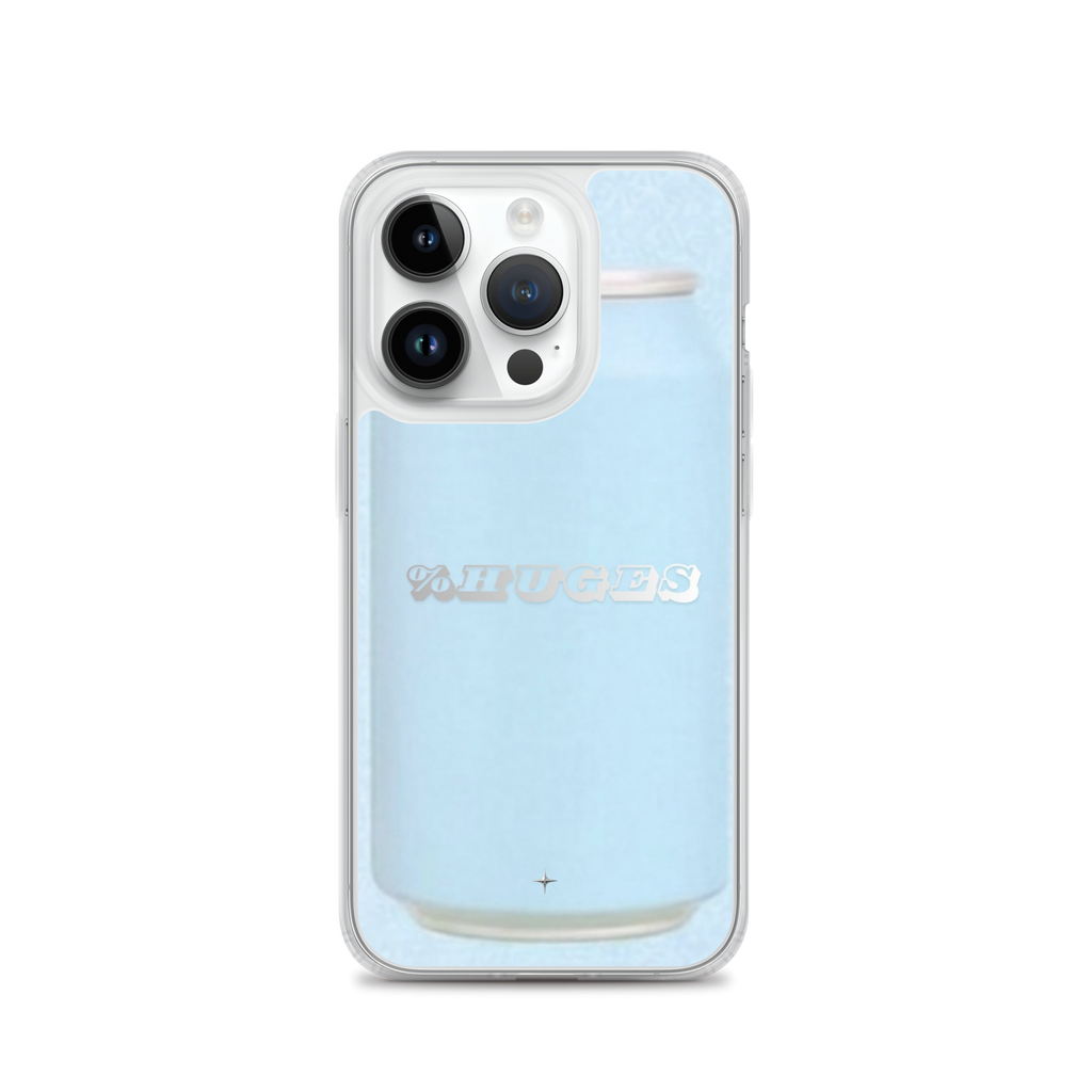 Sky Soda light blue clear iPhone case 14 pro can aesthetic minimal pastel blue design case