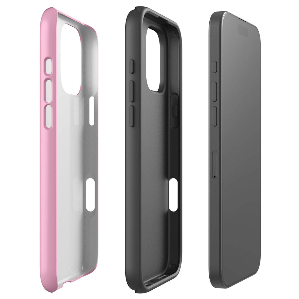 Bubblegum pink phone case with yellow This is me script, double layer protection