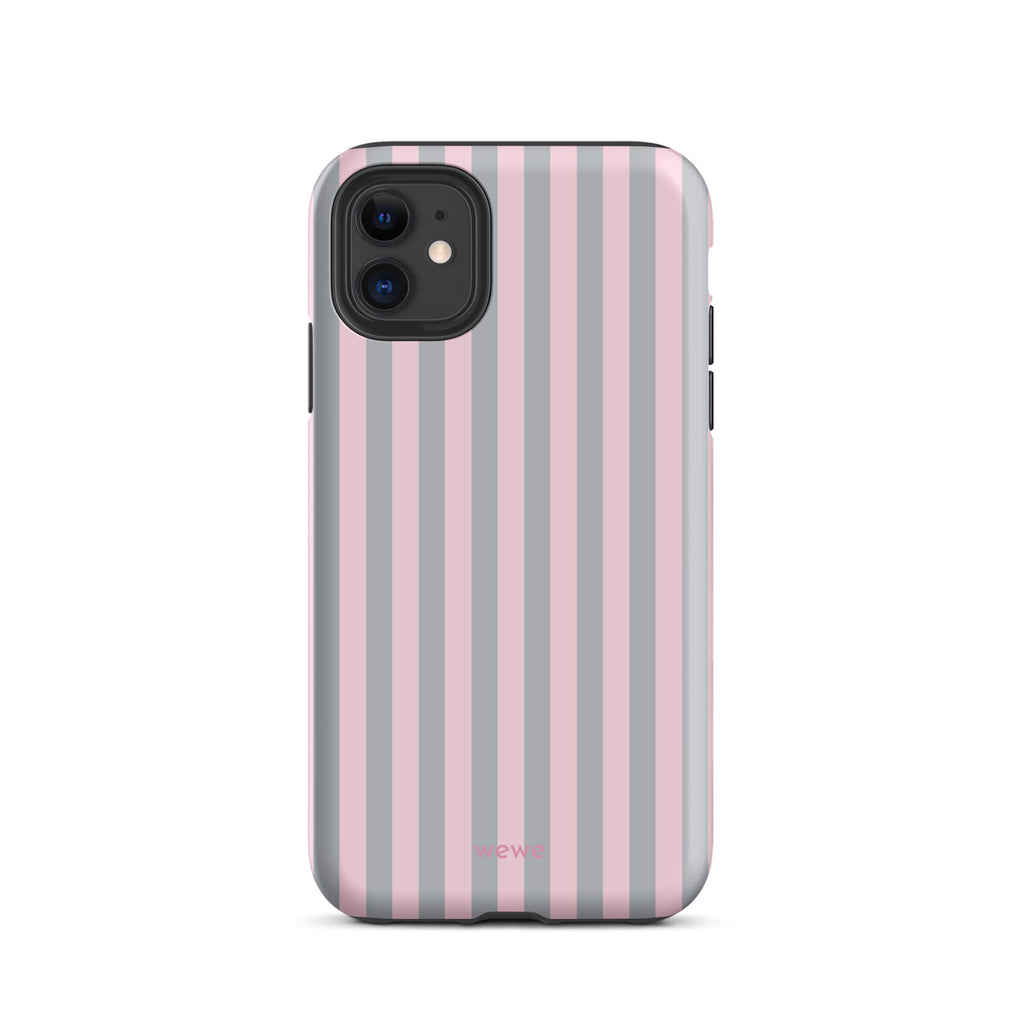 Blush & Gray Stripe iPhone 16 ProCase