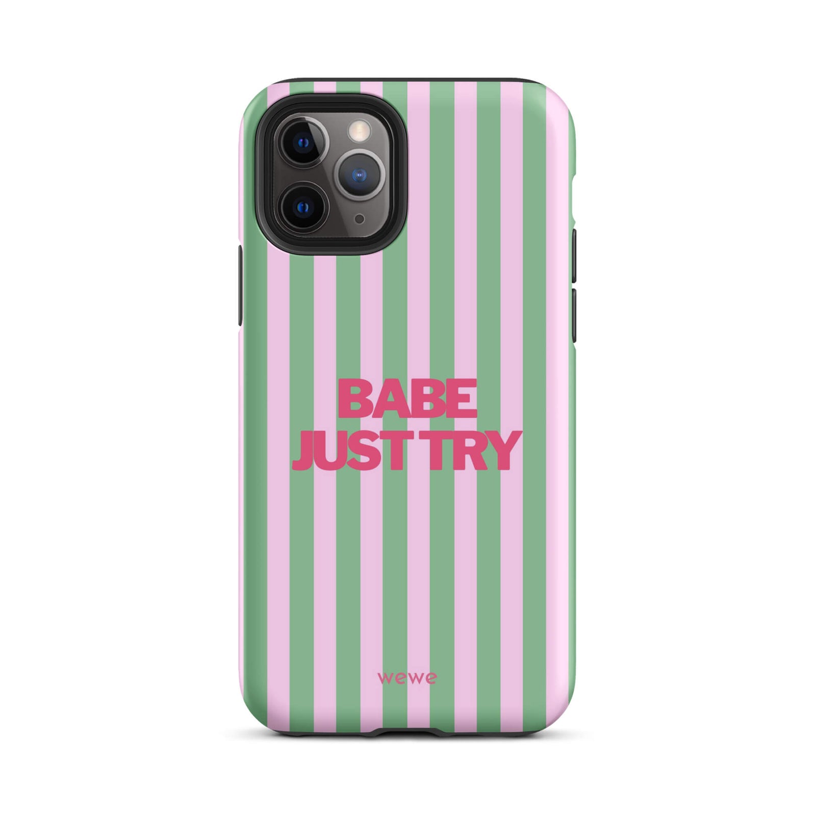 Babe Just Try Striped iPhone 16 Pro Case