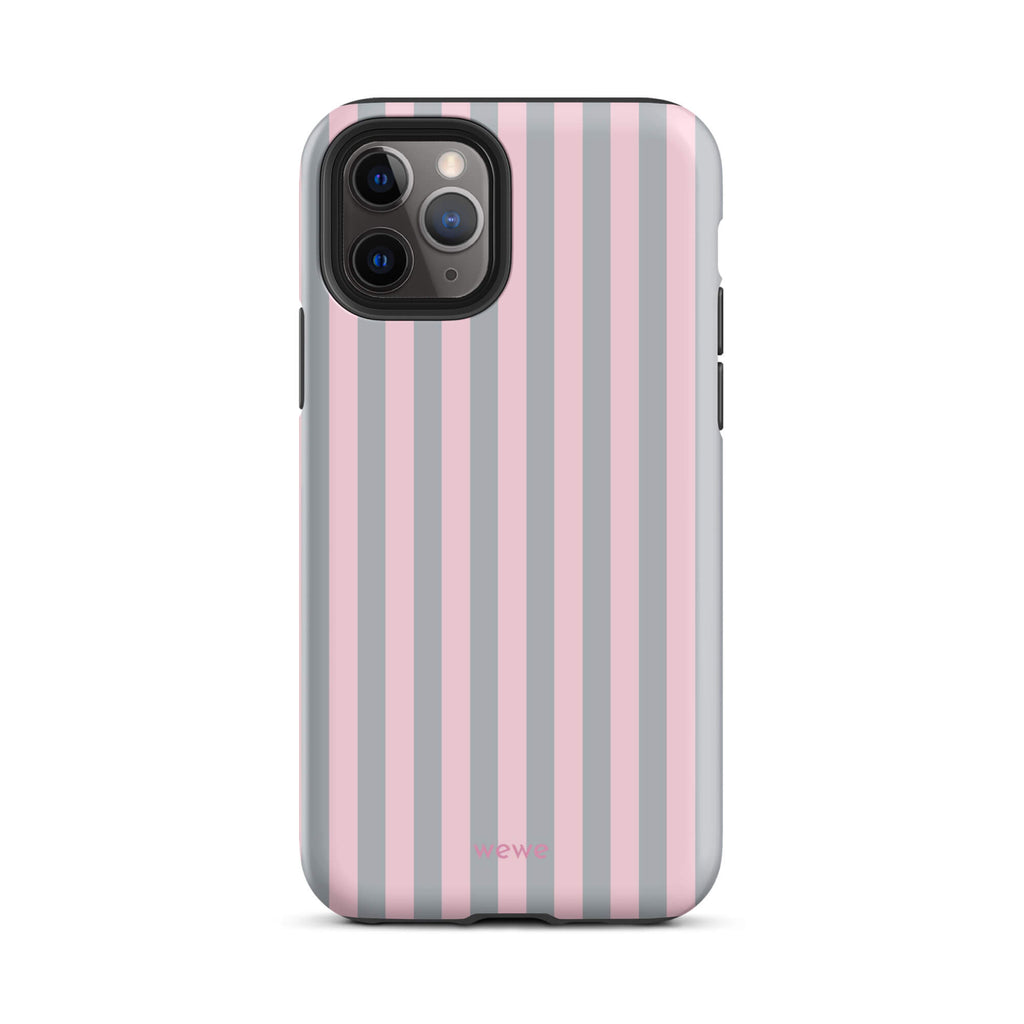Blush & Gray Stripe iPhone 16 ProCase