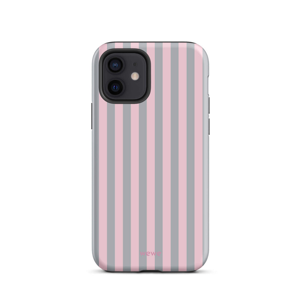Blush & Gray Stripe iPhone 16 ProCase