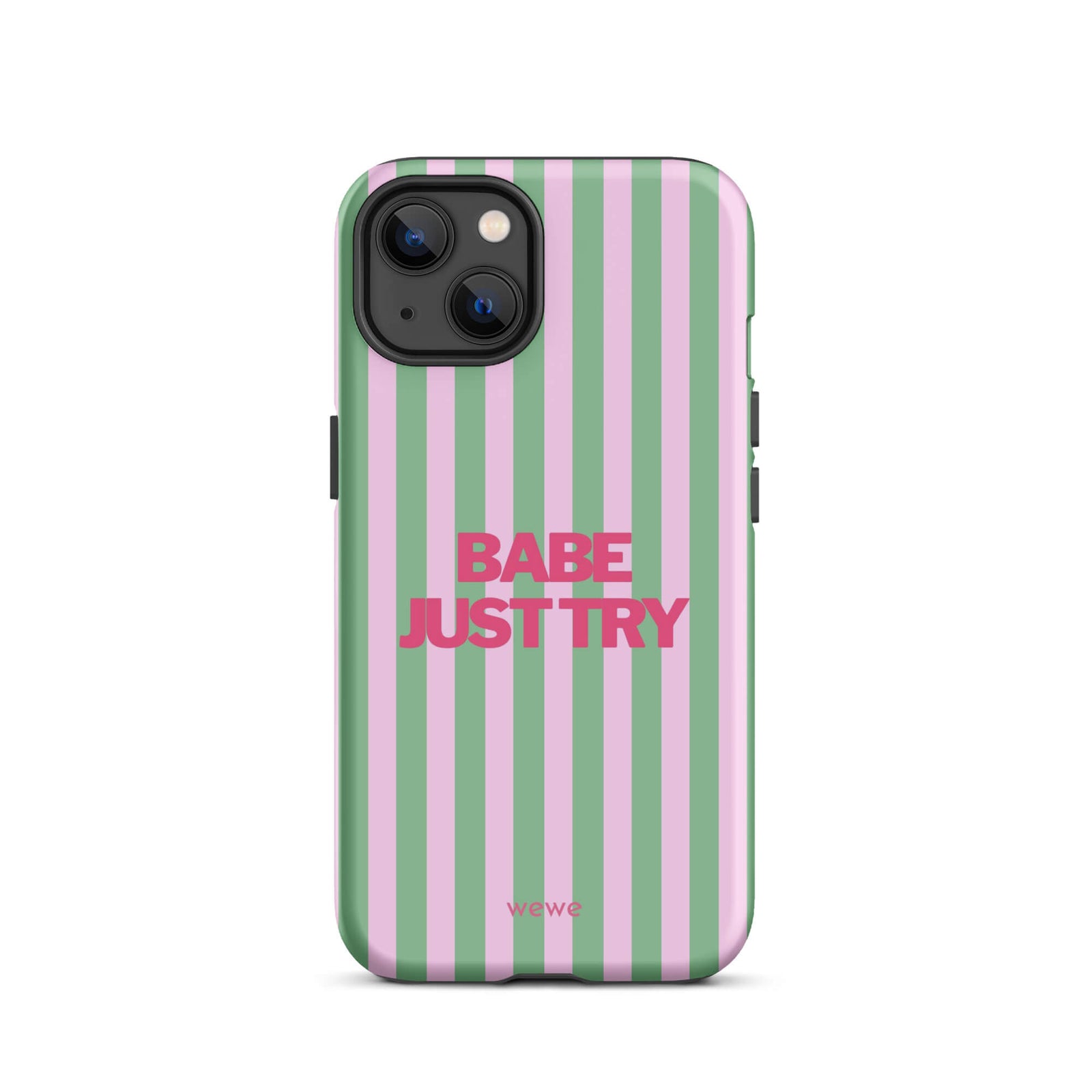 Babe Just Try Striped iPhone 16 Pro Case