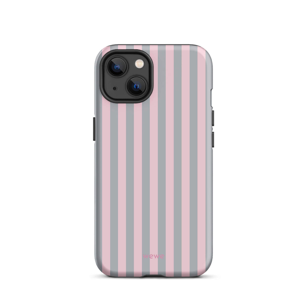 Blush & Gray Stripe iPhone 16 ProCase