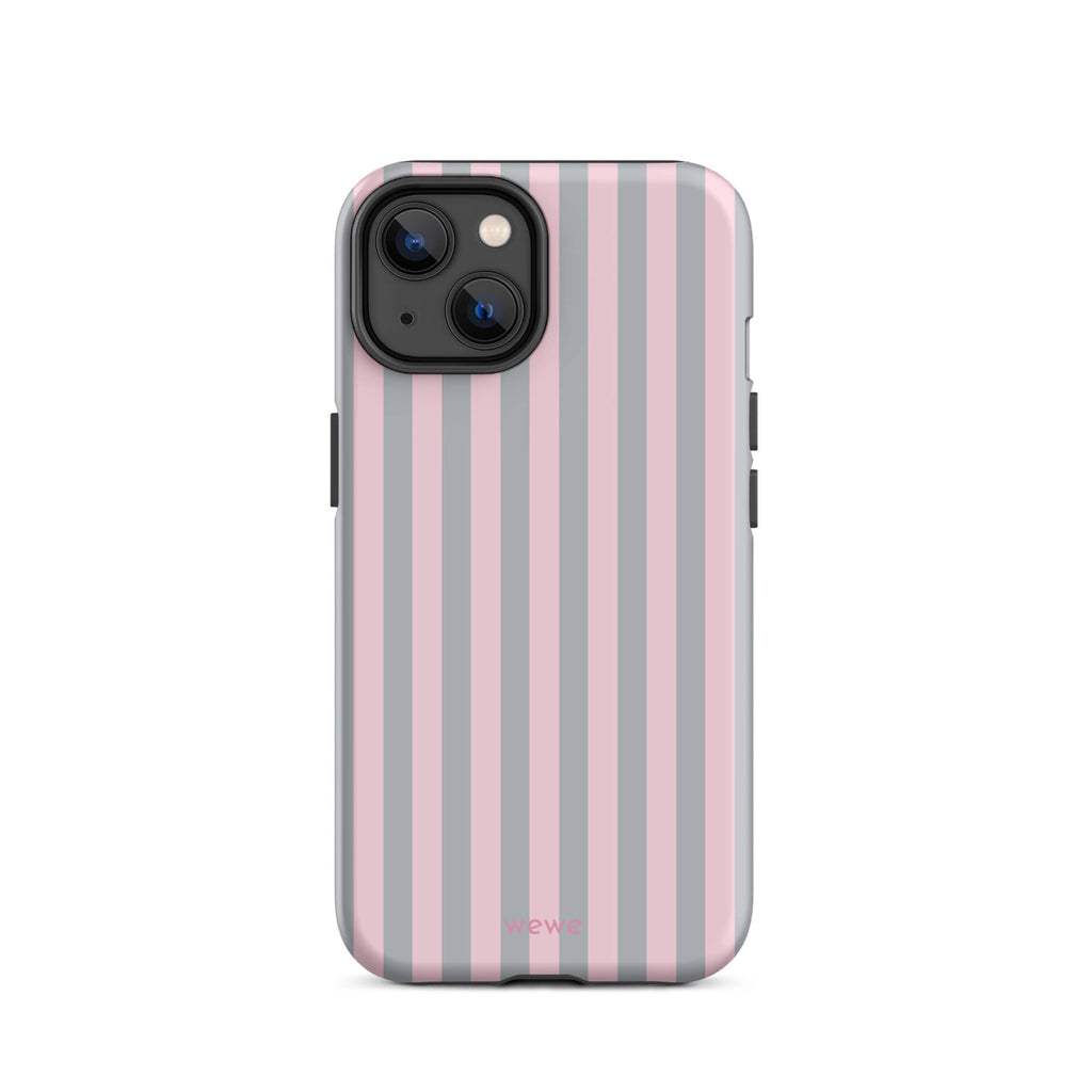 Blush & Gray Stripe iPhone 16 ProCase
