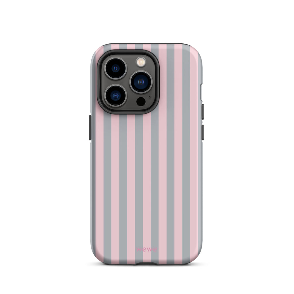 Blush & Gray Stripe iPhone 16 ProCase