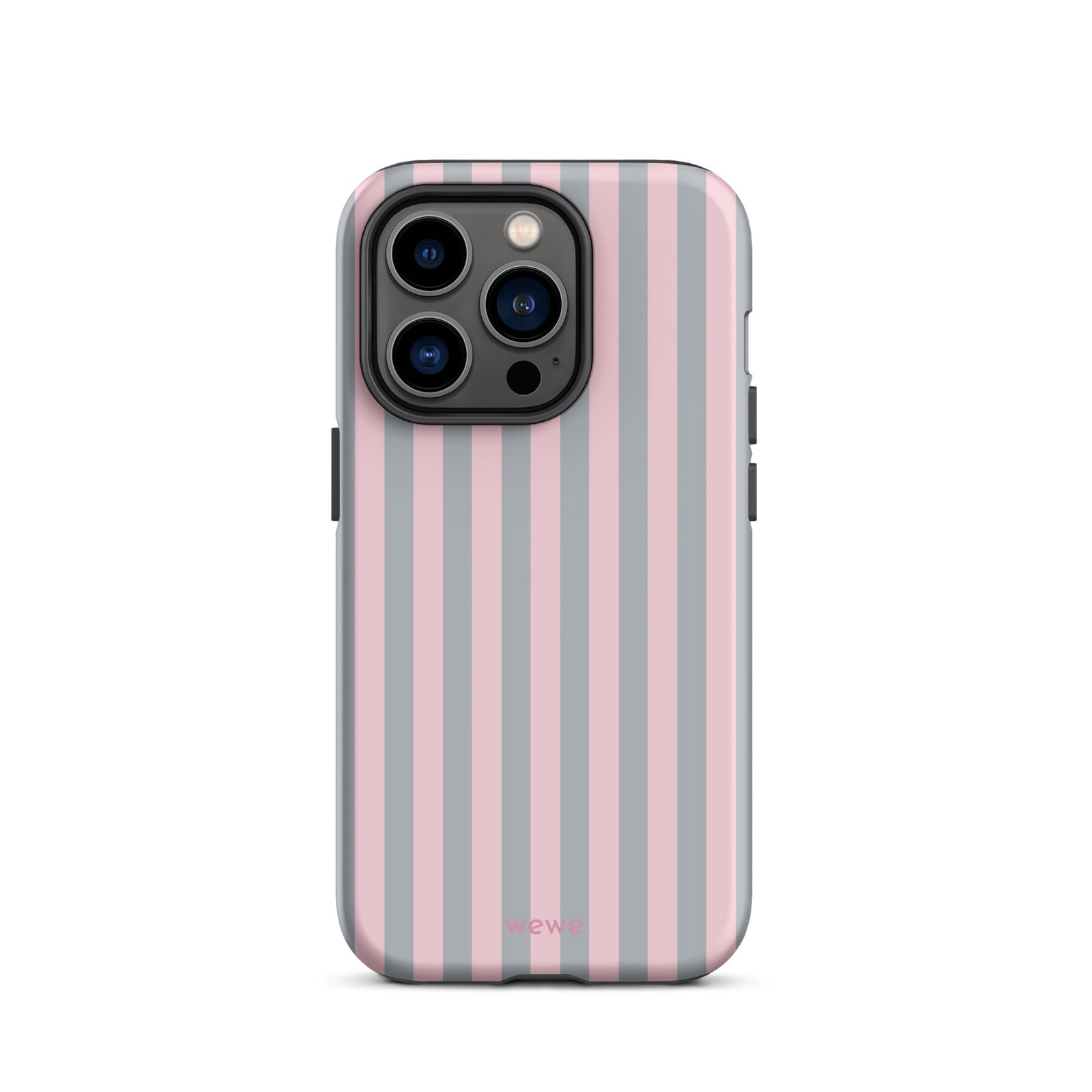 Blush & Gray Stripe iPhone 16 ProCase