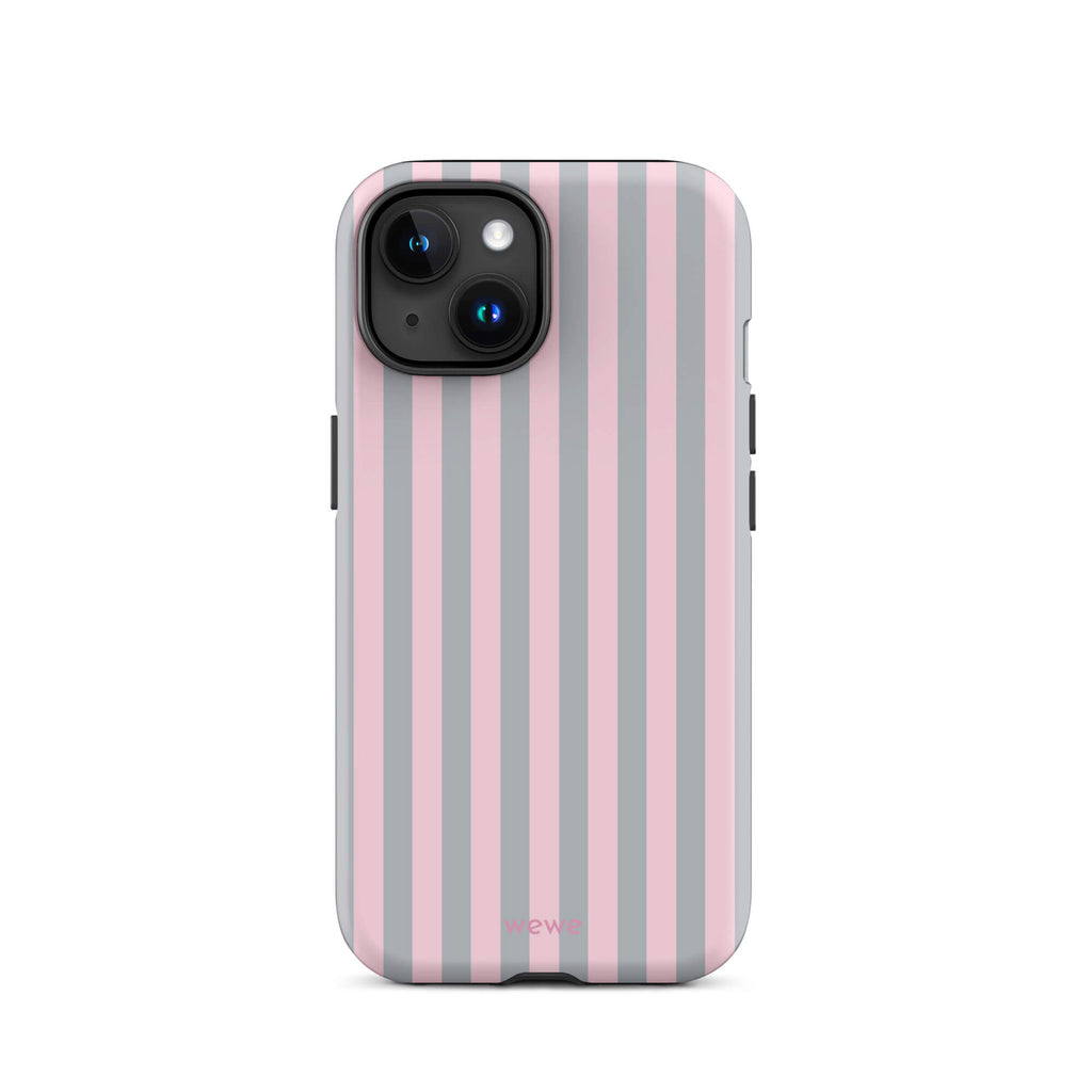 Blush & Gray Stripe iPhone 16 ProCase