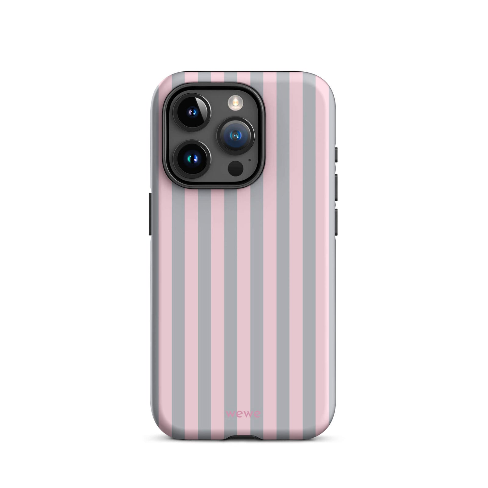 Blush & Gray Stripe iPhone 16 ProCase