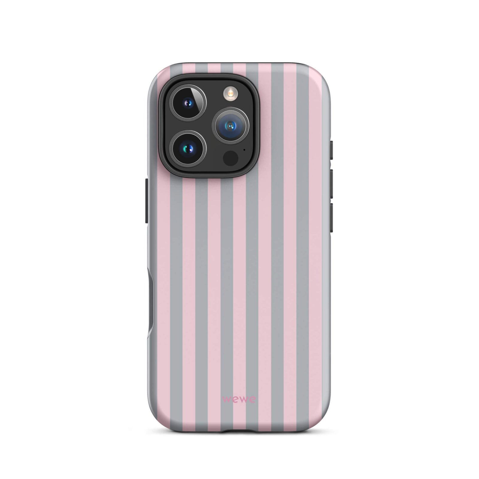 Blush & Gray Stripe iPhone 16 ProCase