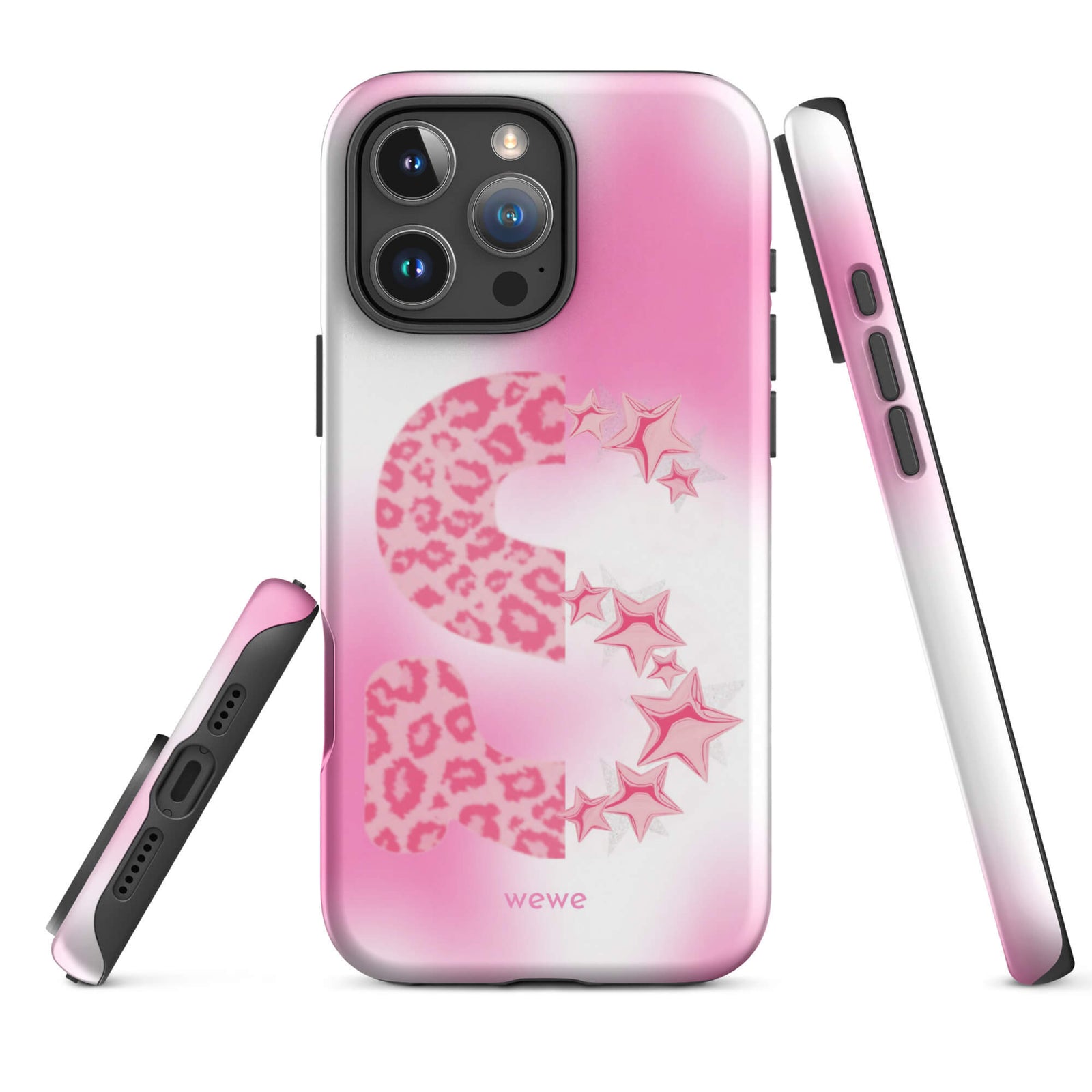 Pink Leopard Lucky Horseshoe iPhone 16 Pro Case