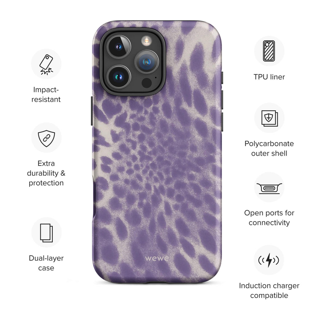 Lavender Leopard Print iPhone Case