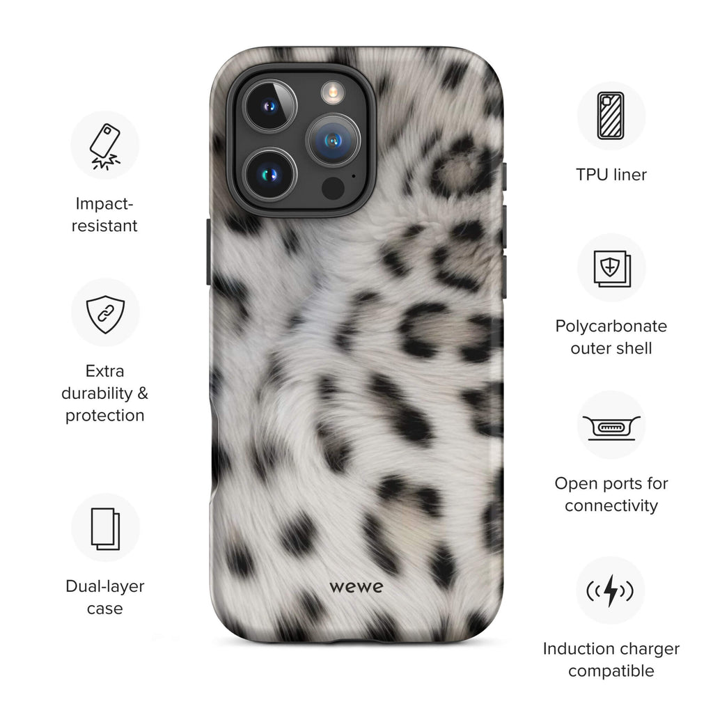 Snow Leopard Print iPhone Case