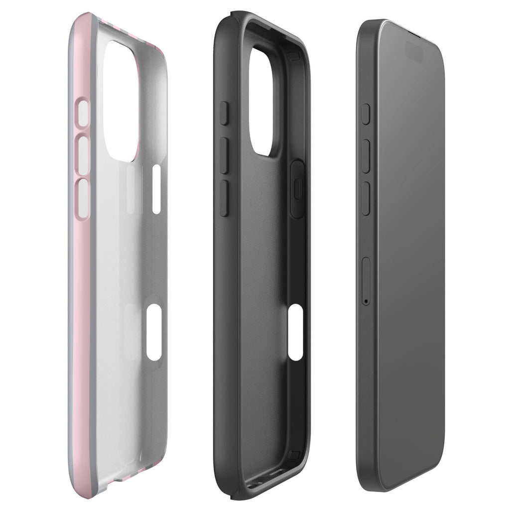 Blush & Gray Stripe iPhone 16 ProCase