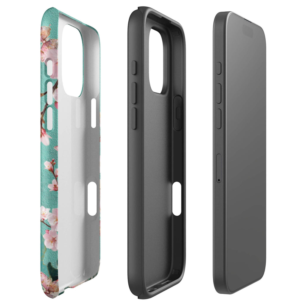 White Tiger Teal Blossom iPhone Case