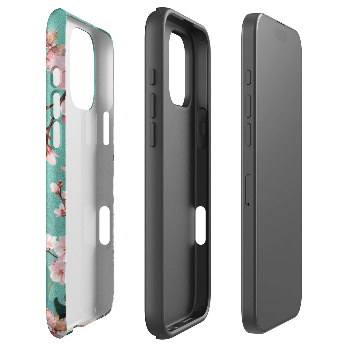 White Tiger Teal Blossom iPhone Case