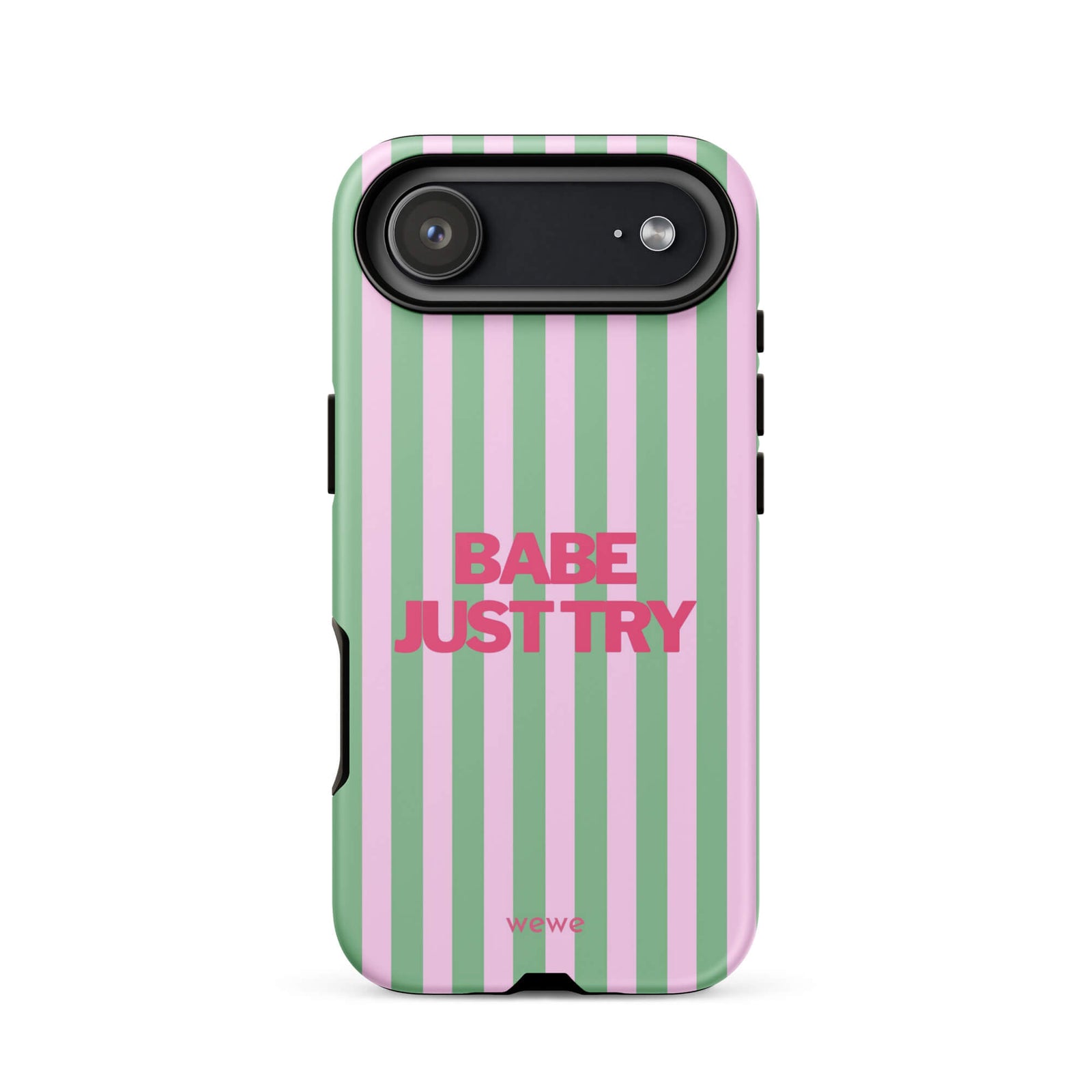 Babe Just Try Striped iPhone 16 Pro Case