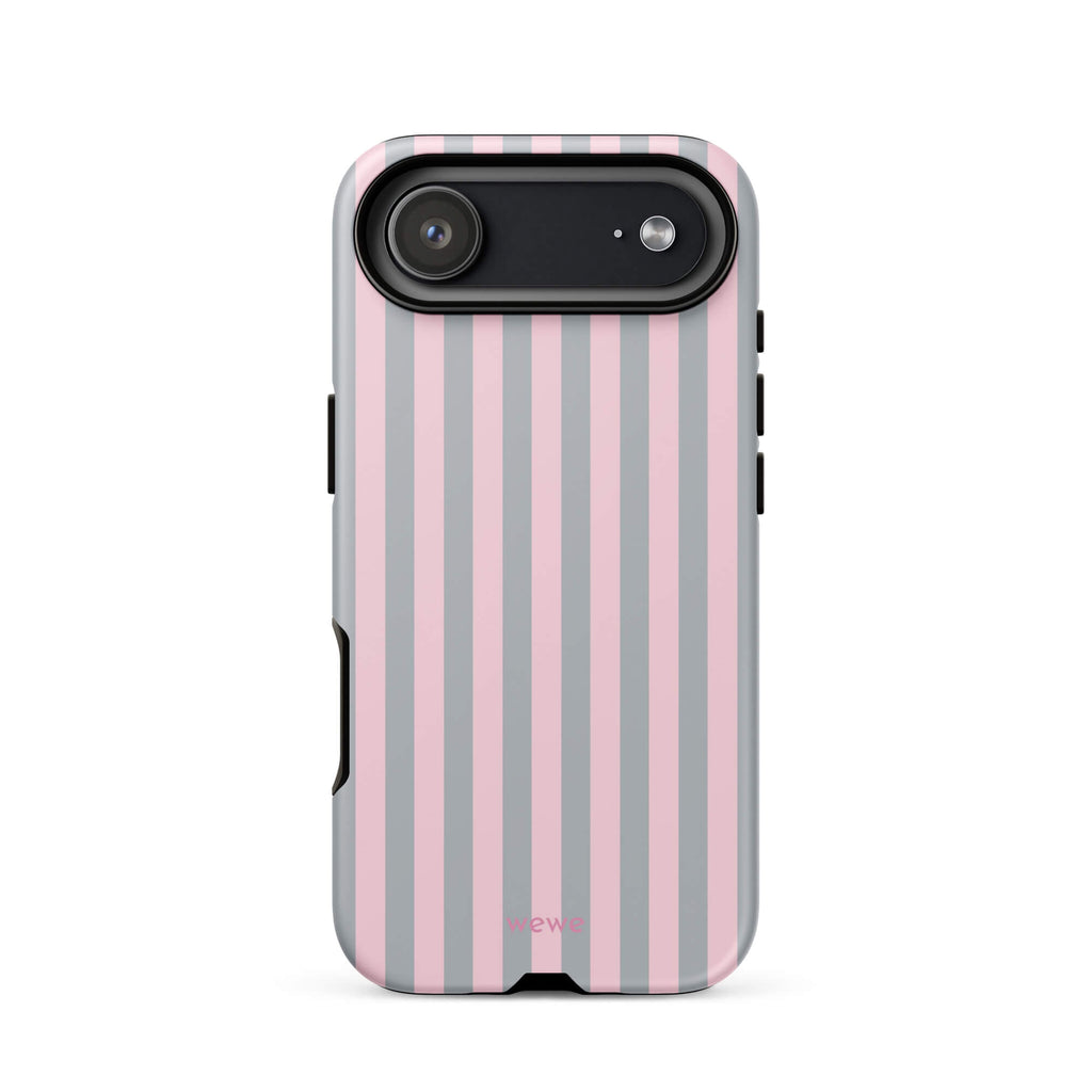 Blush & Gray Stripe iPhone 16 ProCase