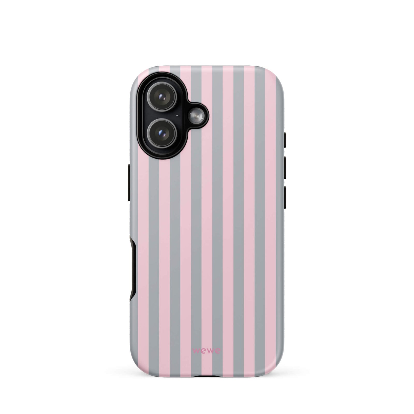Blush & Gray Stripe iPhone 16 ProCase