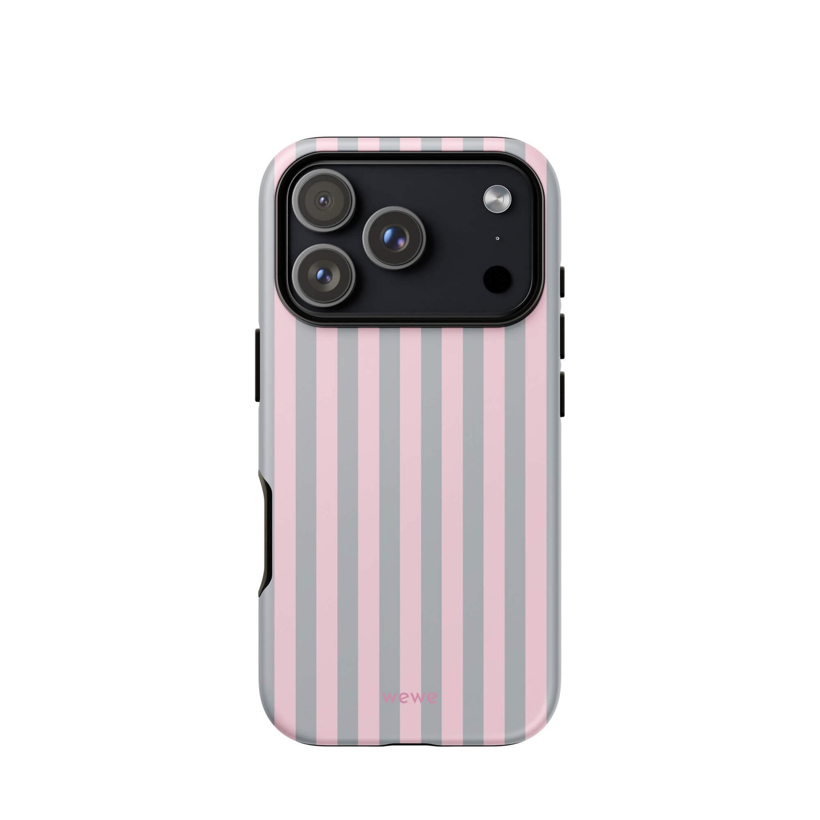 Blush & Gray Stripe iPhone 16 ProCase