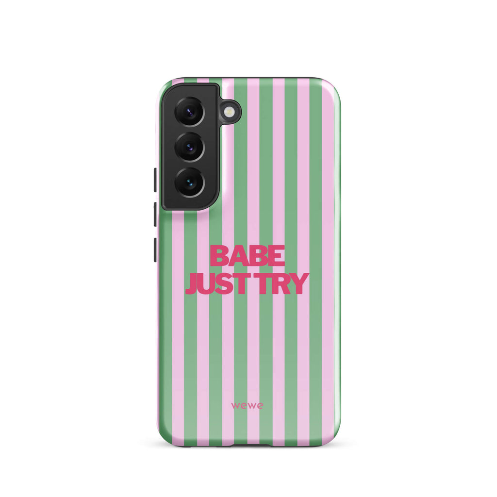 Babe Just Try Striped iPhone 16 Pro Case