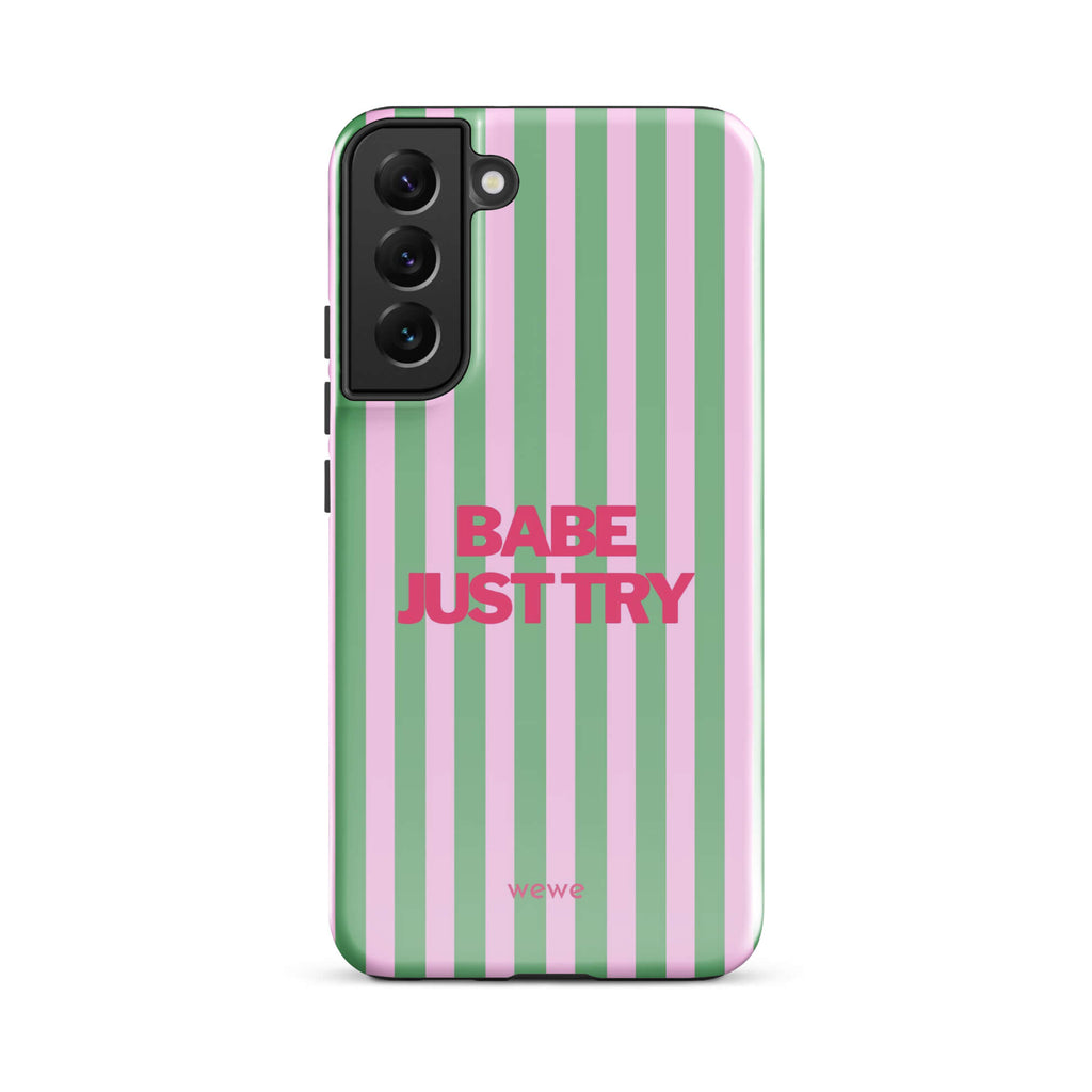 Babe Just Try Striped iPhone 16 Pro Case
