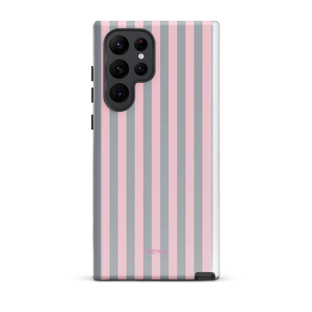 Blush & Gray Stripe iPhone 16 ProCase