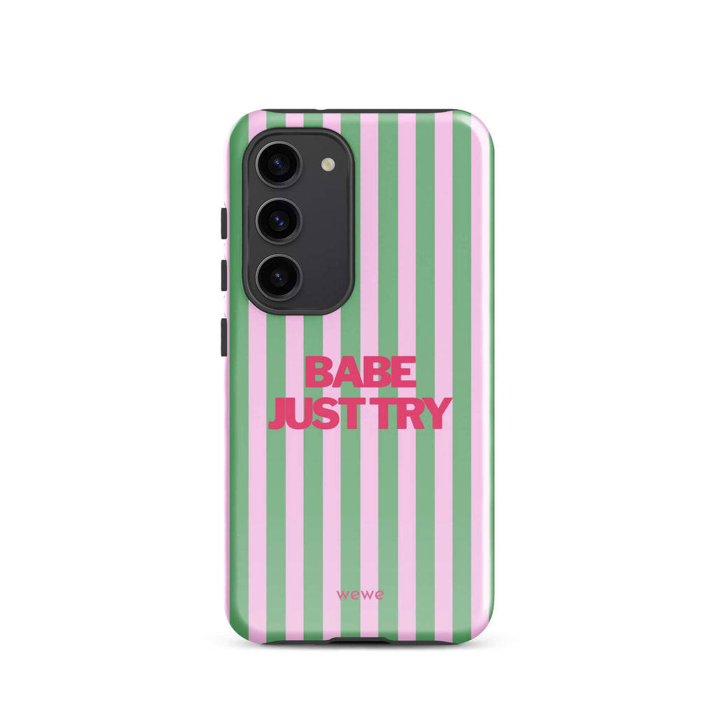 Babe Just Try Striped iPhone 16 Pro Case