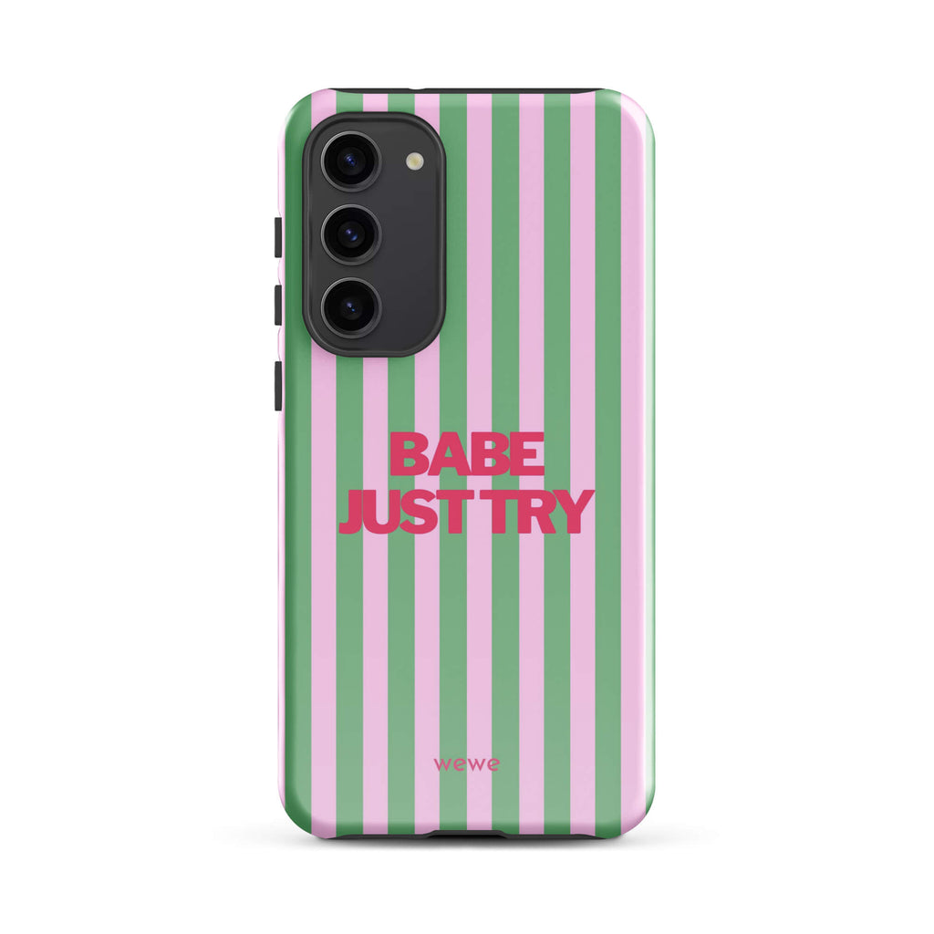 Babe Just Try Striped iPhone 16 Pro Case