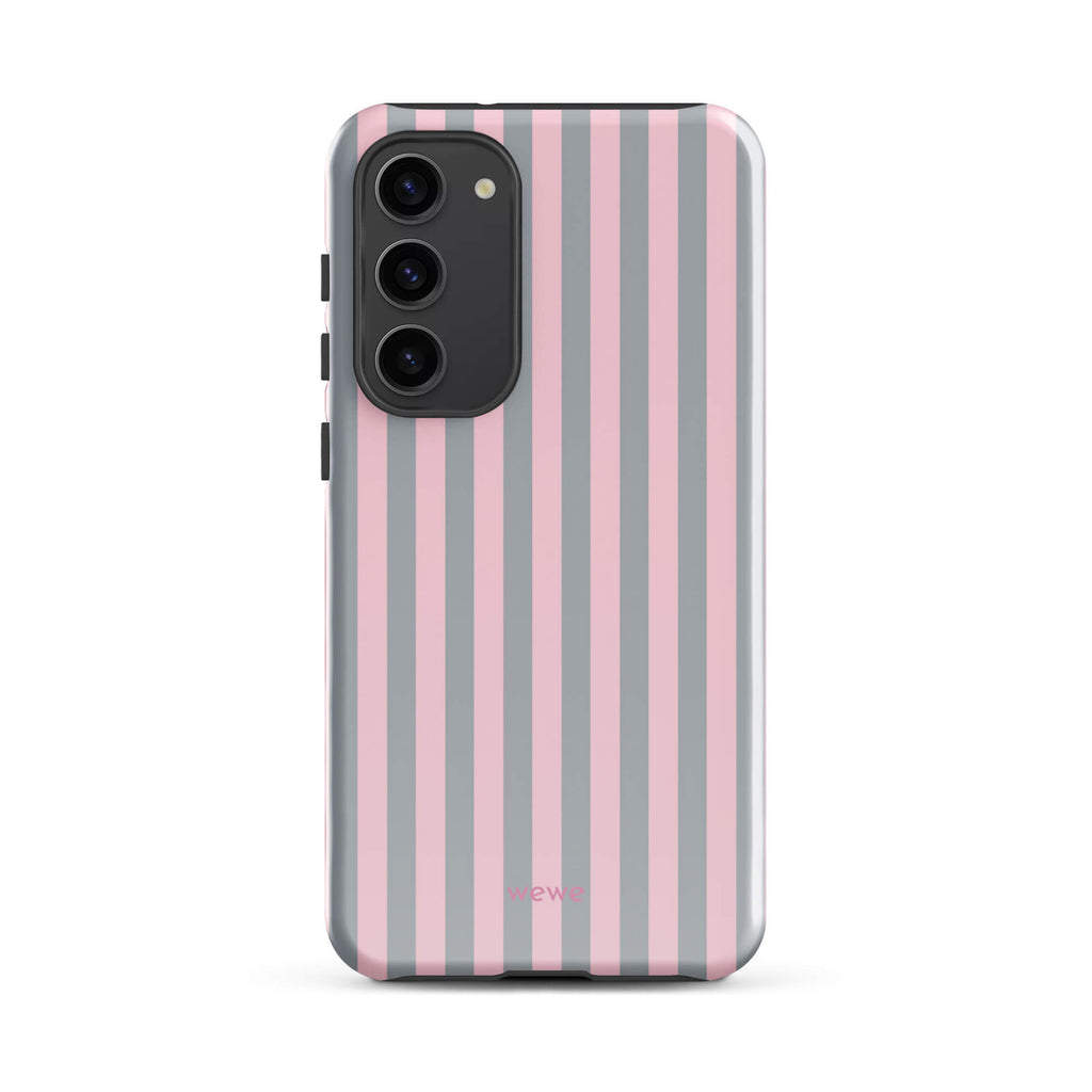 Blush & Gray Stripe iPhone 16 ProCase