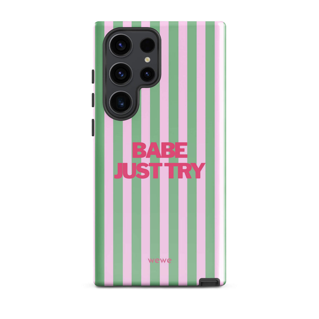 Babe Just Try Striped iPhone 16 Pro Case