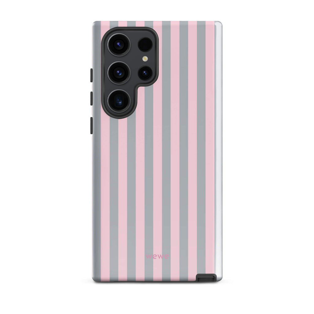 Blush & Gray Stripe iPhone 16 ProCase
