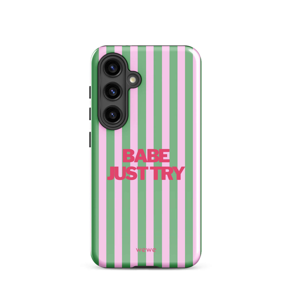 Babe Just Try Striped iPhone 16 Pro Case