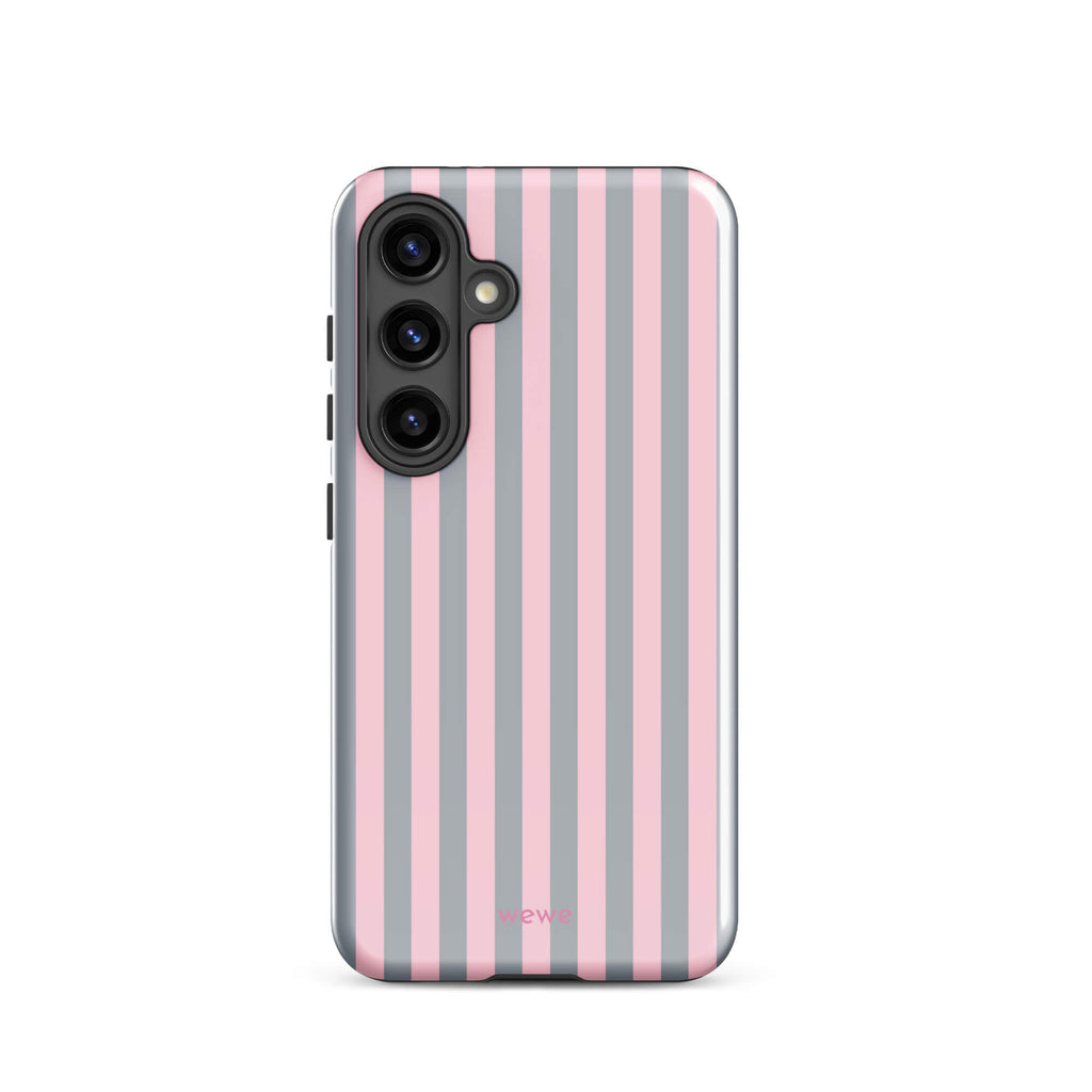 Blush & Gray Stripe iPhone 16 ProCase