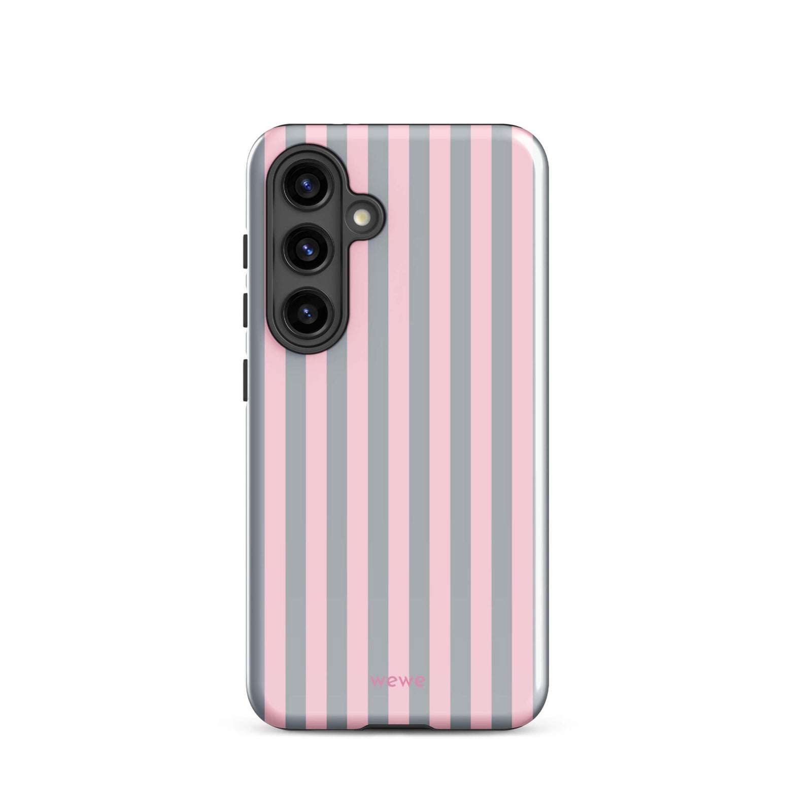 Blush & Gray Stripe iPhone 16 ProCase