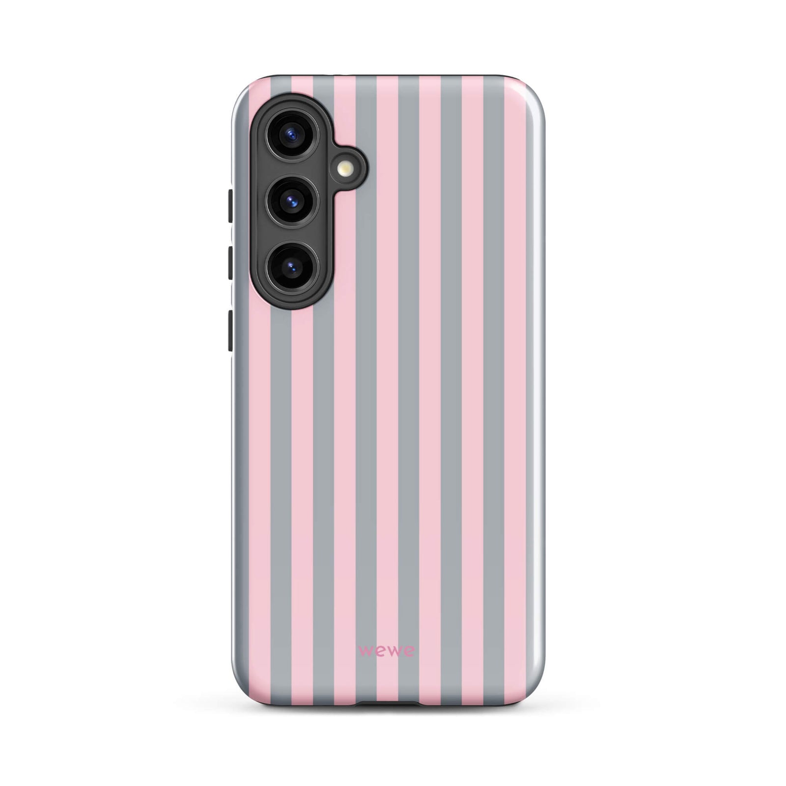 Blush & Gray Stripe iPhone 16 ProCase