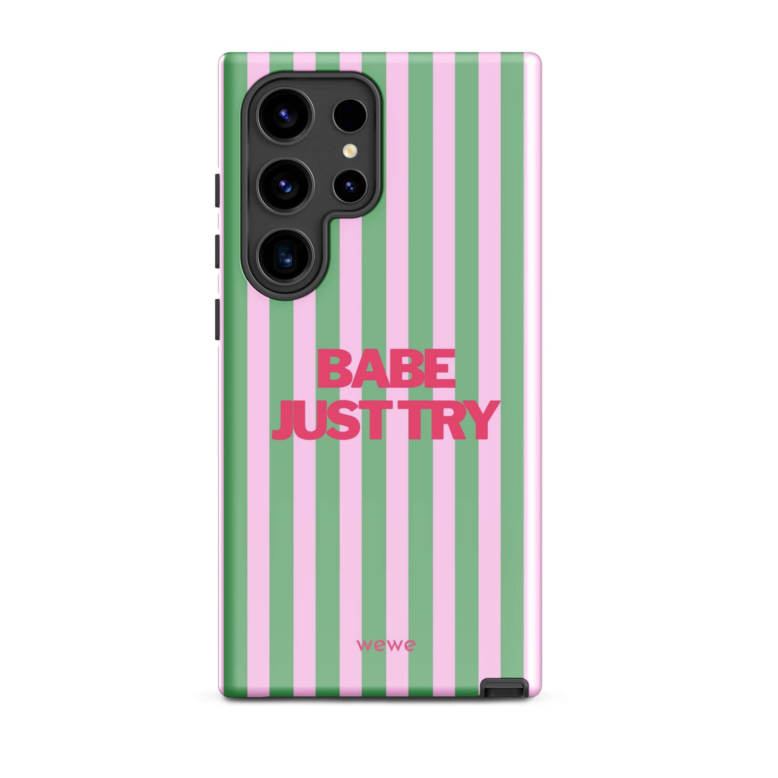 Babe Just Try Striped iPhone 16 Pro Case